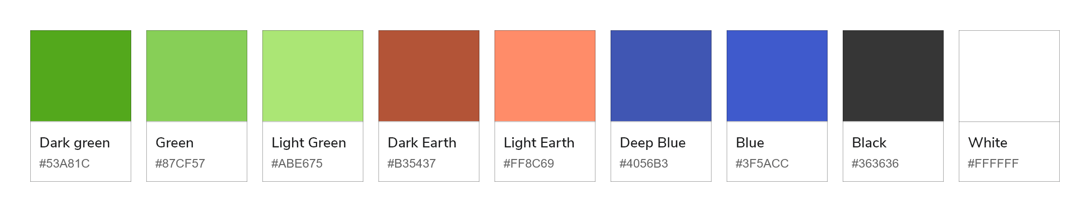 The colour guidelines to be used in the branding for Oasis and it's application